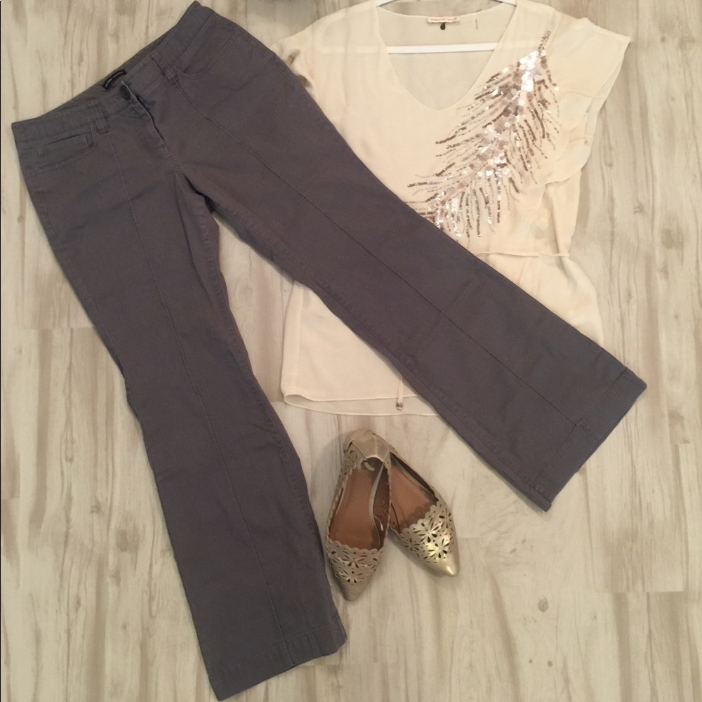 NY&C | Olive Gray Raised Seam Pants